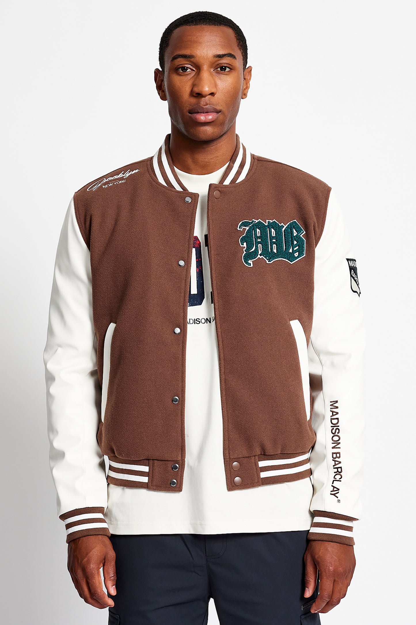 Central Baseball Wool Jacket - Chocolate