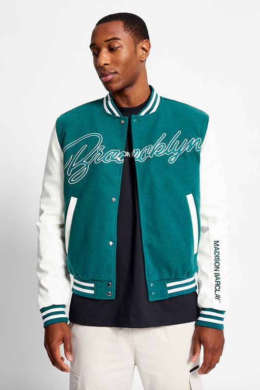 Hudson Baseball Wool Jacket - Forest
