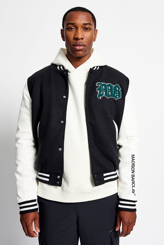 Lincoln Baseball Wool Jacket - Black